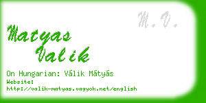 matyas valik business card